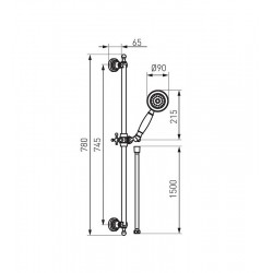 Βέργα Ντους Με Σπιράλ Και Τηλέφωνο Ferro Retro Χρωμέ N160 Βέργα Ντους Με Σπιράλ Και Τηλέφωνο Ferro Retro Χρωμέ N160
